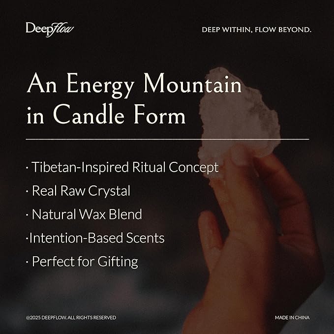 Simple Deluxe Aromatherapy Candle Lavender & Sandalwood with Moonstone Crystal & Wood Wick | 2.5 oz Soy Wax Candle with Ritual Paper and Cinnabar | Scented Candle for Balances Emotions, Meditation