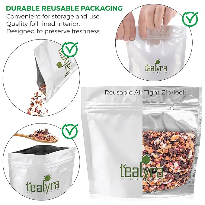 Tealyra - Sweet Berry Compote - Hibiscus - Cherry - Raspbery - Herbal Fruity Loose leaf Tea - Hot and Iced - Caffeine-Free - 224g (8-ounce)