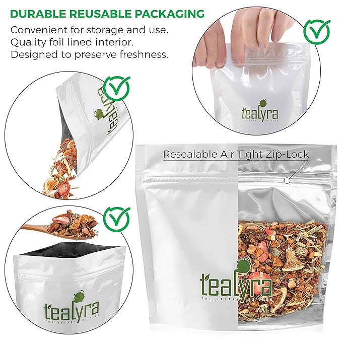 Tealyra - Lovely Lemongrass - Strawberry - Orange - Fruity Herbal Loose Leaf Tea - Hot and Iced Drink - Vitamins and Antioxidants Rich - Caffeine Free - All Natural - 222g (8-ounce)