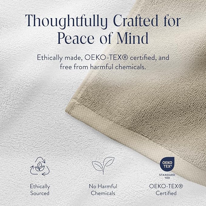 Brooklinen Super-Plush Turkish Cotton Bath Sheets - Set of 2 - Cotton, 820 GSM, Highly Absorbent, Machine Washable, Perfect for Home & Bathroom (40" x 65", Stone)
