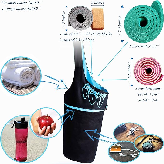 Zenifit Yoga Mat Bag – Versatile Yoga Bag with Mat Straps & Storage Pockets, Holds Yoga & Pilates Mats, Lightweight & Durable