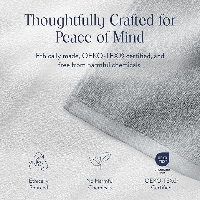 Brooklinen Super-Plush Turkish Cotton Washcloths - Set of 2 - Cotton, 820 GSM, Highly Absorbent, Machine Washable, Perfect for Home & Bathroom (13" x 13", Smoke Grey)