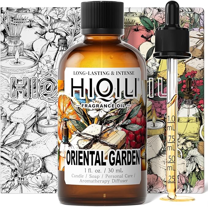 HIQILI Oriental Garden Fragrance Oil for Candle & Soap Making, Inspired by H.er-mes Le-Jrn deMonsr-Li, Luxury Hotel Scents for Essential Oil Diffuser, Aromatherapy - 1 Fl Oz
