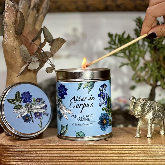 14 Oz Strong Scented Candles Long Lasting – Vanilla Jasmine Candle - High End Luxury Candles for Home - Cute Candles for Women - Soy Wax Premium Blend - Decorative Candle for Men Gifts