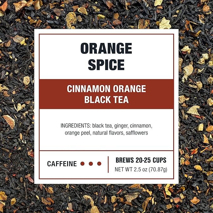 Tiesta Tea - Orange Spice Tea, Loose Leaf, Cinnamon Orange Black Tea, Premium High Caffeine Tea Blend, Make Hot or Iced & Up to 25 Cups, 2.5 oz Resealable Pouch