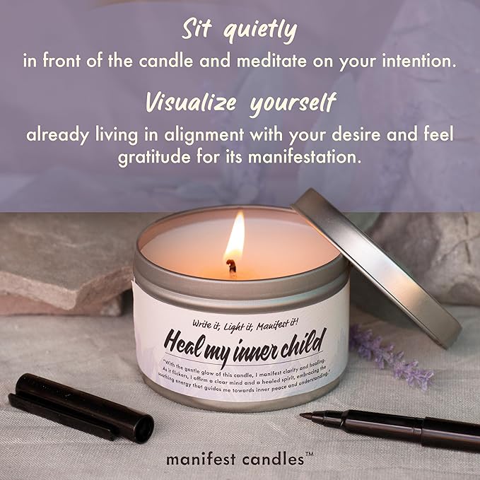 Lavender & Sage Healing Candle with Crystals Bracelet, 45 Hour Burn, Healing Spiritual Gifts for Women and Men, Healing Crystals and Stones, Manifestation Candle, Spiritual