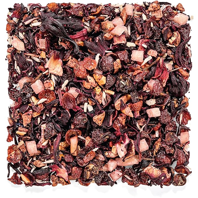 Tealyra Pina Colada Cocktail Tea - Coconut Hibiscus Fruit - Herbal & Fruity Loose Leaf - Caffeine-Free - Hot & Iced - Vitamins Rich - All Natural - 220g (8-ounce)